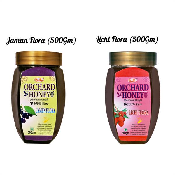 Orchard Honey Combo Pack (Jamun+Lichi) 100 Percent Pure and Natural (2 x 500 gm)